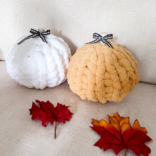 Load image into Gallery viewer, Handmade Vintage/Farmhouse Style Pumpkins - with ribbon
