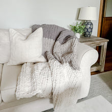 Load image into Gallery viewer, Customize Tri- Toned Chunky Knit Blanket
